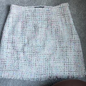 lulu’s sparkly pink tweed mini skirt